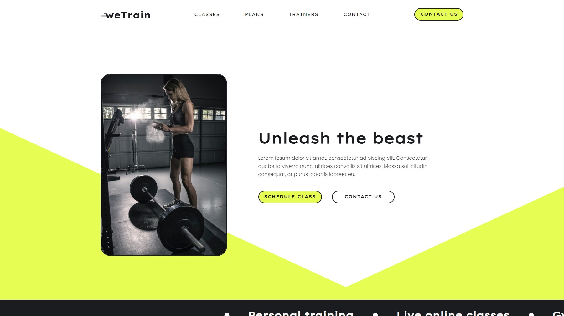weTrain Fitness and Training Website by LoneSync Website Builder